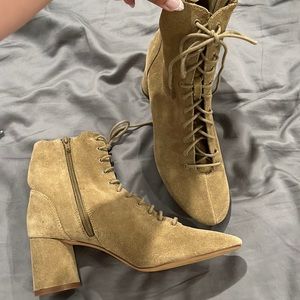 Tan leather ankle boots